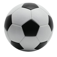 Naklejka premium Classic soccer ball with iconic black and white hexagonal panel design isolated on a solid surface transparent background