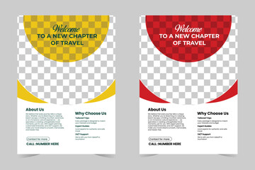 Modern Travel Flyer Template with Dual Color Concept and Clean Corporate Style