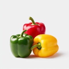 Fresh and Vibrant Bell Peppers in a Colorful Arrangement on a Light Background