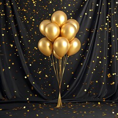 christmas background with golden balls