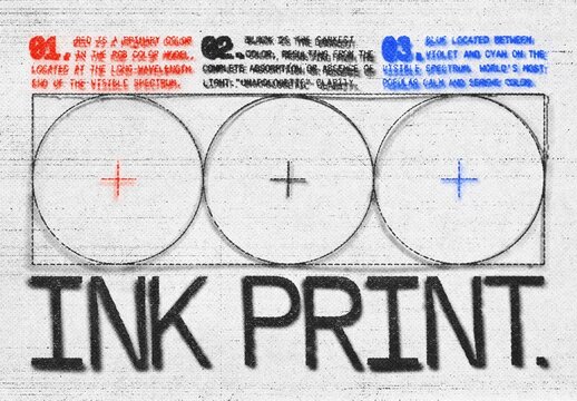 Ink Bleed Print Text Effect Mockup