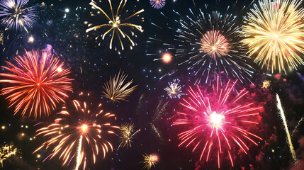 fireworks in the night sky