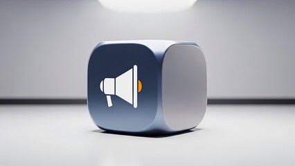Blue Cube with Speaker Icon