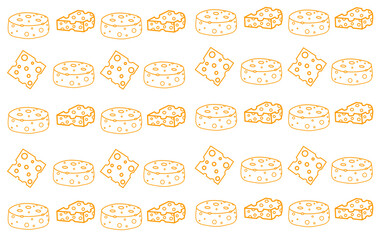 Cheese doodle pattern background. Cheese Seamless Pattern. Cheese background pattern. Hand drawn of outline