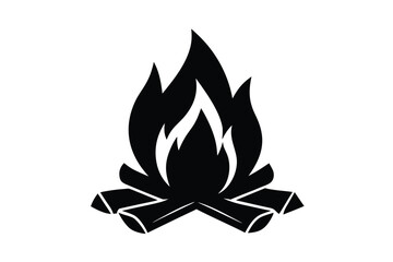 campfire vector icon silhouette