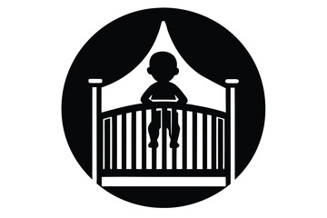 Obraz premium child care vector icon crib vector icon silhouette