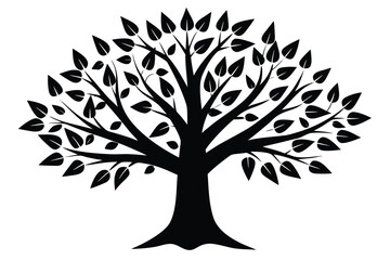 Obraz premium autumn tree vector icon silhouette