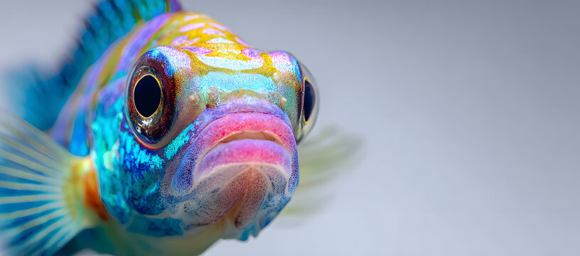 Poisson d'avril color&eacute;, espace vide pour du texte