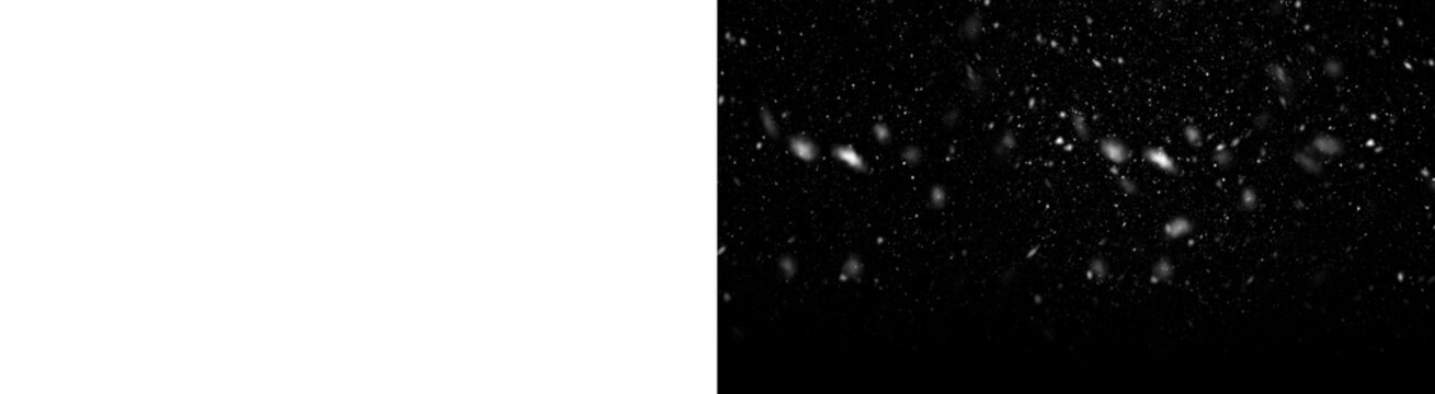 PNG image of intense snow overlay textures featuring falling flakes and abstract blizzard elements on transparent background