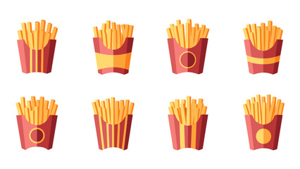 Fototapeta premium Collection of French Fried Potato Snack Containers