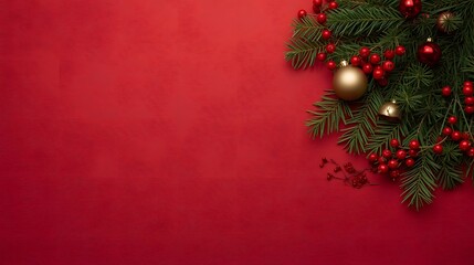 christmas, holiday, winter, trendy, Festive Christmas branch with red berries and golden baubles a traditional holiday decoration for winter celebrations perfect for seasonal gree