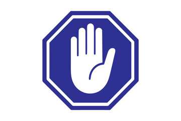 Obraz premium do not touch icon—black hand in red circle with diagonal line, bold warning vector for safety signage, restriction zones, or hazard UI