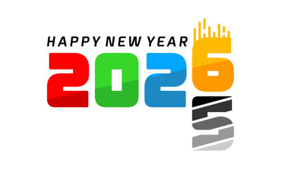 Happy new year 2026 replace number design