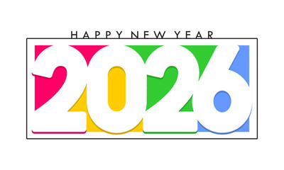 Happy new year 2026 fresh design vector
