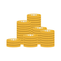 ＄マークが書かれたコインが山積みになっているイラスト