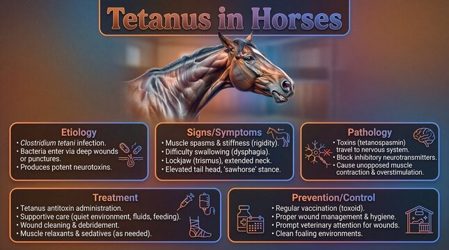 Tetanus in horses causes symptoms treatment and prevention information