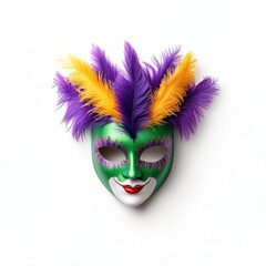 Colorful Carnival Mask with Feathers for Festive Celebrations and Events
