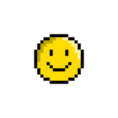 Fototapeta premium Emoticon with Pixel Art Style