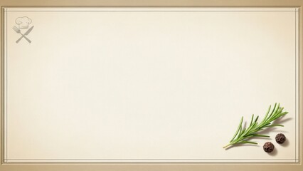 Minimalist parchment background featuring a single pine branch accent for rustic design.