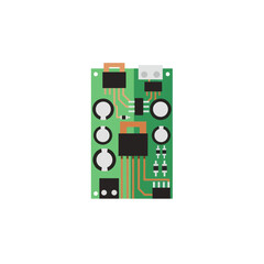 Fototapeta premium Green circuit board with components