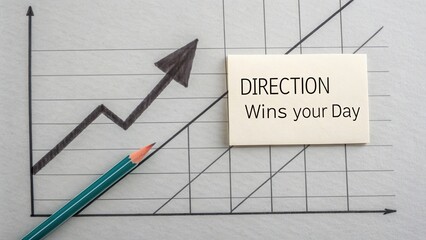 Arrow pointing upward depicting direction for business growth