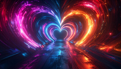 Neon Heart Tunnel