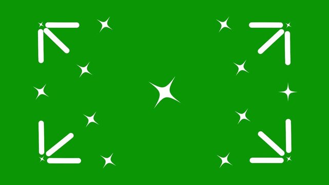Twinkling white cartoon stars sparkle glitter flat vector doodles blinking animation fast line glowing trails motion shine effect on transparent green screen background festive 4K.