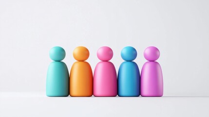 Colorful Figurines Representing Diversity and Inclusion in Modern Design