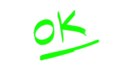 Black marker or pencil Ok word mark, vector hand drawn approved lettering