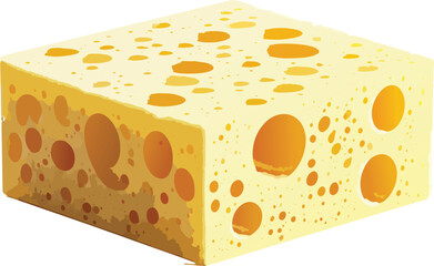 Minimalist Vector of a Sponge with Visible Pores in Clean Flat Style for Household Cleaning and Bathing Essentials Illustration