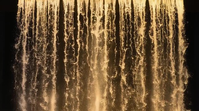 流れる金色の滝