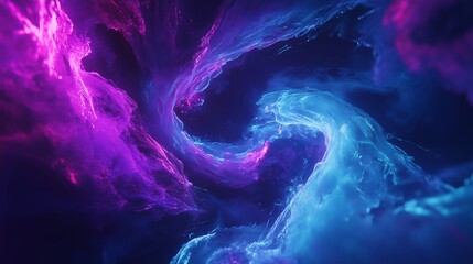 Vibrant purple and blue swirling abstract design element