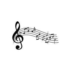 Treble Clef and Musical Notes Graphic.