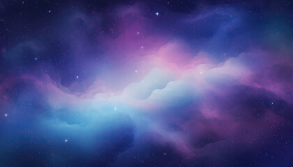 Fototapeta premium A serene galaxy scene with clouds and stars viewed from space