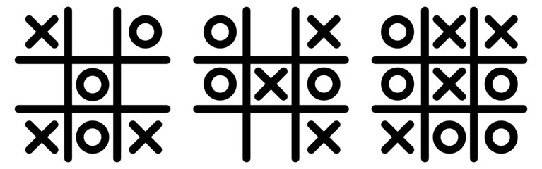 Tic tac toe icons set