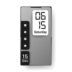 Minimal Smartphone Home Screen UI Clock App Design