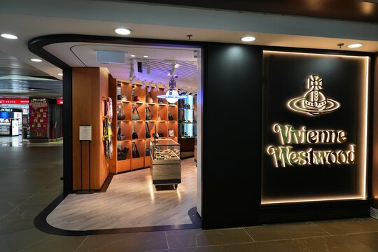 HONG KONG, CHINA - NOVEMBER 17, 2025: Vivienne Westwood brand fashion store at Hong Kong International Airport.