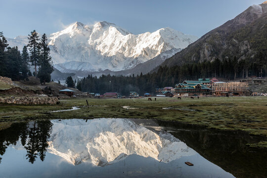 Fairy Meadows under Nanga Parbat mountain in the Gilgit-Baltistan region in Pakistan