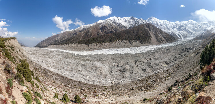 Rakhiot glacier under Nanga Parbat mountain in Gilgit-Baltistan region in Pakistan