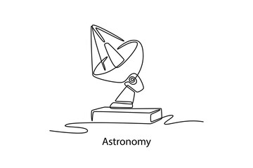 Astronomy. School Subject concept. Single line draw design. Vector graphic illustration