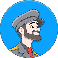 Friendly Police Officer Cartoon Logo Illustration Icon
