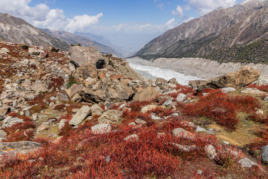 Rakhiot valley under Nanga Parbat mountain in Gilgit-Baltistan region in Pakistan
