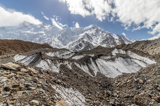 Ganalo glacier under Nanga Parbat mountain in Gilgit-Baltistan region in Pakistan