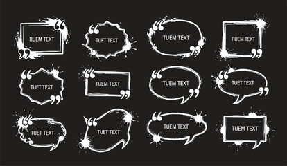 Collection of hand drawn speech bubbles and thought bubbles in various shapes and styles