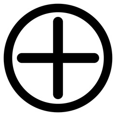Obraz premium Plus Add New Action Icon Circle Outline Isolated PNG
