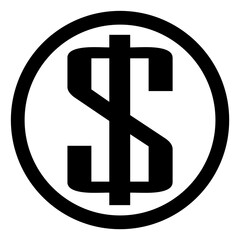 Dollar Currency Icon in Circle, Money and Finance Symbol for App and UI Design