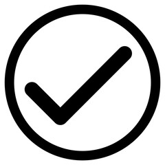 Check Tick Icon in Circle, Done and Confirmation Symbol for App and UI Design