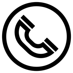 Phone Call Telephone Contact Icon Circle Communication Symbol Isolated PNG