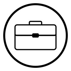 Briefcase Outline Business Work Icon Circle Professional Symbol Isolated PNG