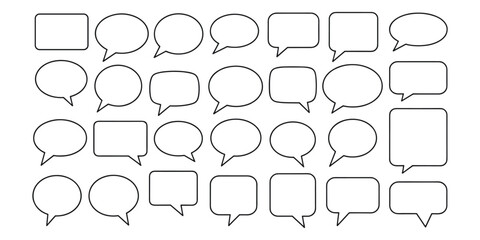 Obraz premium Collection of various speech bubbles and text boxes